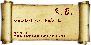 Kosztolicz Beáta névjegykártya