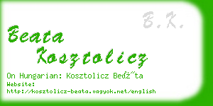beata kosztolicz business card